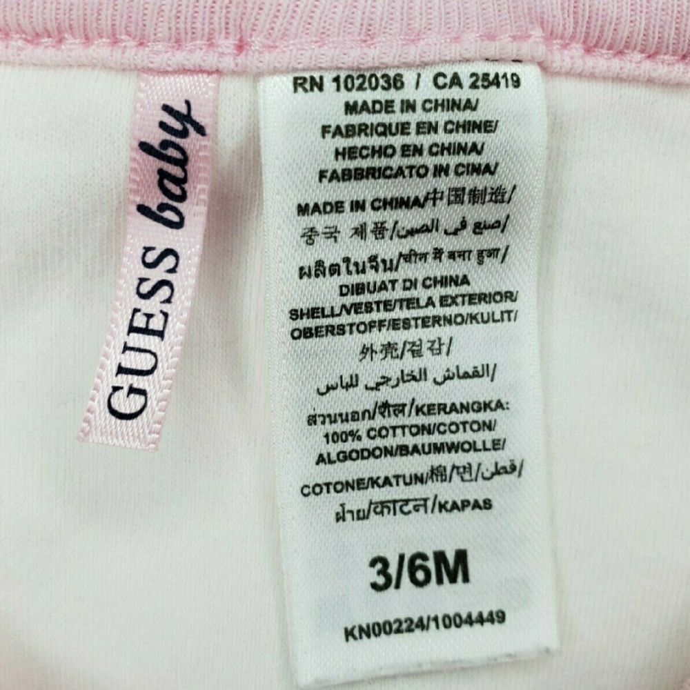Guess Baby Cream Bow Long Sleeve Romper 3-6M - Picture 8 of 10